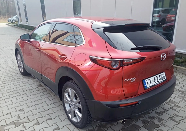 Mazda CX-30 cena 132840 przebieg: 21000, rok produkcji 2022 z Kraków małe 232